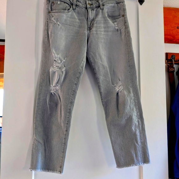 AG Adriano Goldschmied Gray distressed crop - Picture 1 of 8